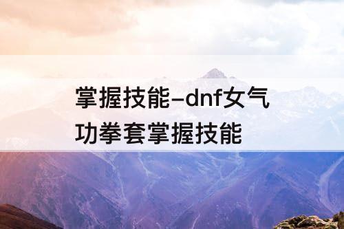 掌握技能-dnf女气功拳套掌握技能