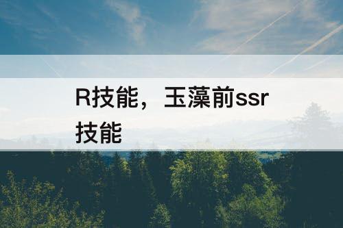 R技能，玉藻前ssr技能