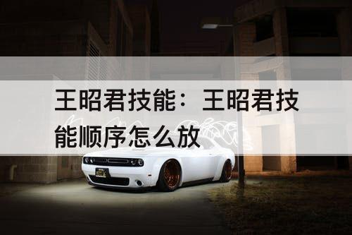 王昭君技能：王昭君技能顺序怎么放