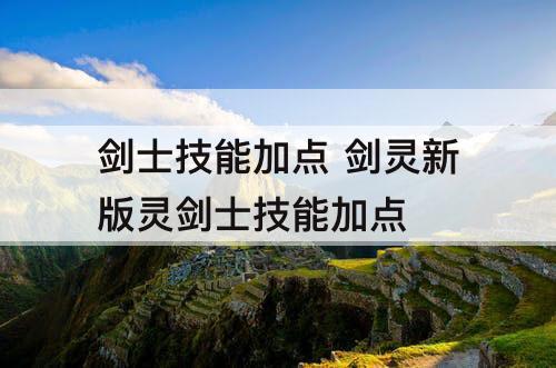 剑士技能加点 剑灵新版灵剑士技能加点