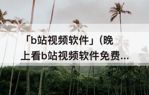 「b站视频软件」(晚上看b站视频软件免费吗)