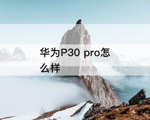 华为P30 pro怎么样