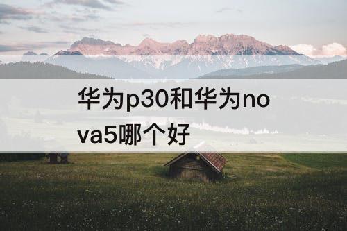 华为p30和华为nova5哪个好