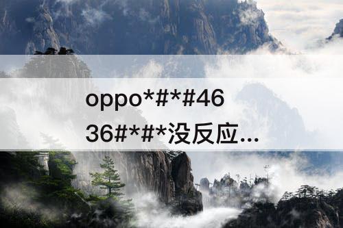 oppo*#*#4636#*#*没反应 oppo*#*#4636#*#*没反应如何锁网