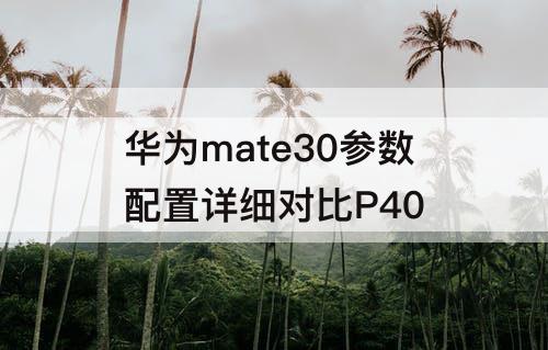 华为mate30参数配置详细对比P40