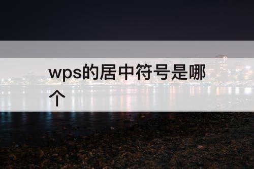 wps的居中符号是哪个