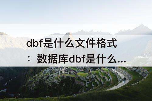 dbf是什么文件格式：数据库dbf是什么文件格式