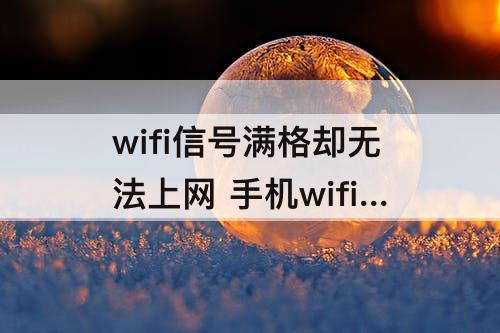 wifi信号满格却无法上网 手机wifi信号满格却无法上网