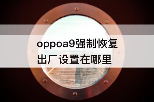 oppoa9强制恢复出厂设置在哪里