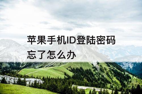 苹果手机ID登陆密码忘了怎么办