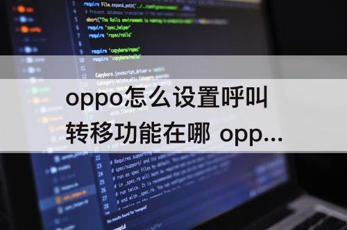 oppo怎么设置呼叫转移功能在哪 oppo怎么设置呼叫转移功能在哪A9