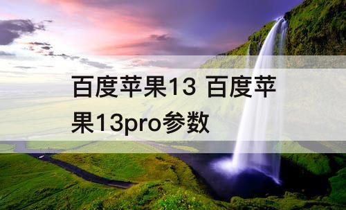 百度苹果13 百度苹果13pro参数