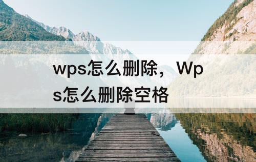 wps怎么删除，Wps怎么删除空格