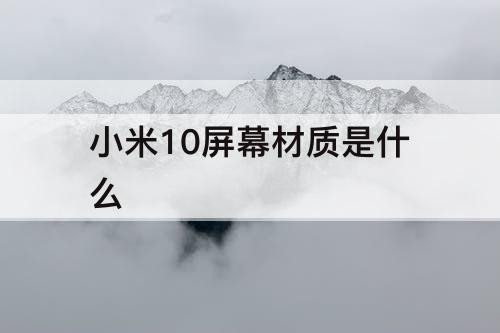 小米10屏幕材质是什么