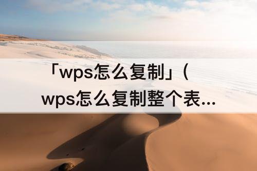 「wps怎么复制」(wps怎么复制整个表格不改变格式)