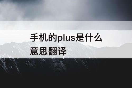 手机的plus是什么意思翻译