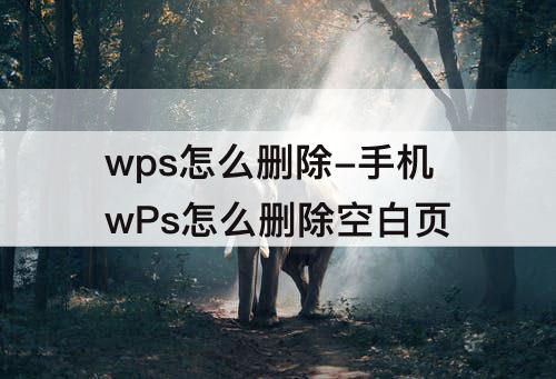 wps怎么删除-手机wPs怎么删除空白页