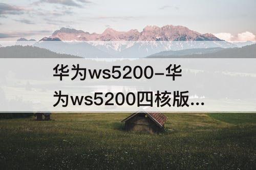 华为ws5200-华为ws5200四核版说明书