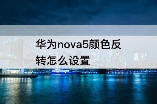 华为nova5颜色反转怎么设置