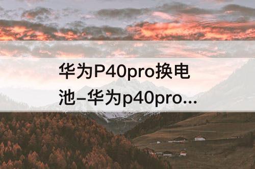 华为P40pro换电池-华为p40pro换电池教程