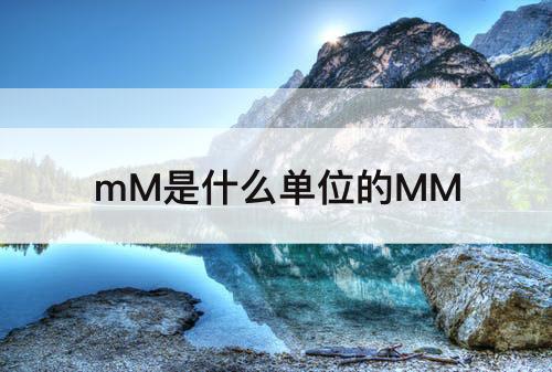 mM是什么单位的MM