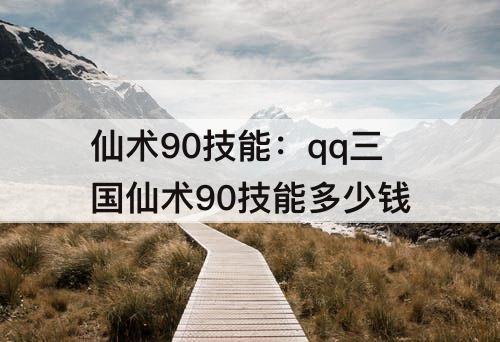 仙术90技能：qq三国仙术90技能多少钱