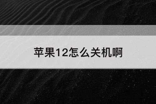 苹果12怎么关机啊