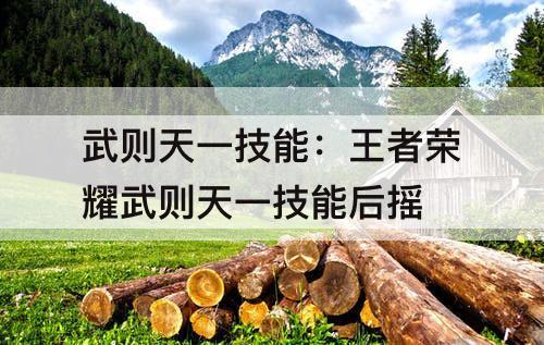 武则天一技能：王者荣耀武则天一技能后摇