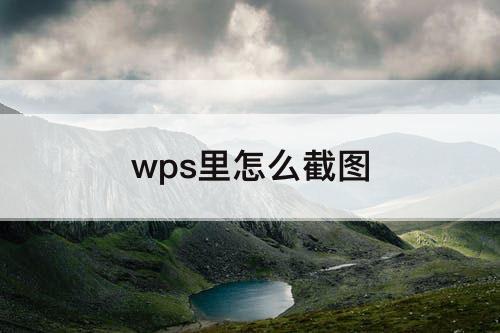 wps里怎么截图