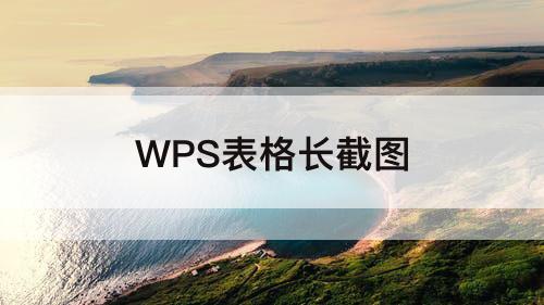 WPS表格长截图