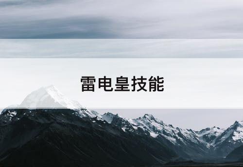 雷电皇技能