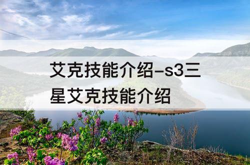 艾克技能介绍-s3三星艾克技能介绍