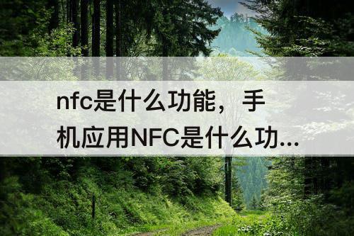 nfc是什么功能，手机应用NFC是什么功能