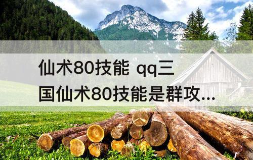 仙术80技能 qq三国仙术80技能是群攻嘛