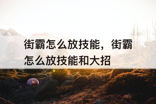 街霸怎么放技能，街霸怎么放技能和大招