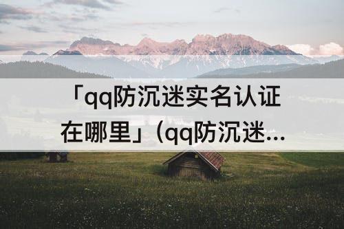 「qq防沉迷实名认证在哪里」(qq防沉迷实名认证在哪里看)