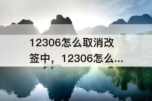 12306怎么取消改签中，12306怎么取消改签中的车票