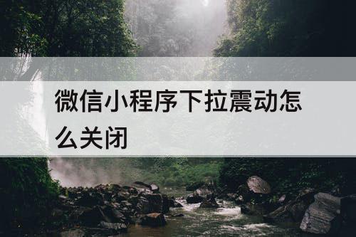 微信小程序下拉震动怎么关闭