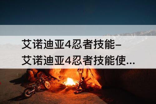 艾诺迪亚4忍者技能-艾诺迪亚4忍者技能使用顺序