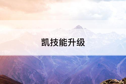 凯技能升级