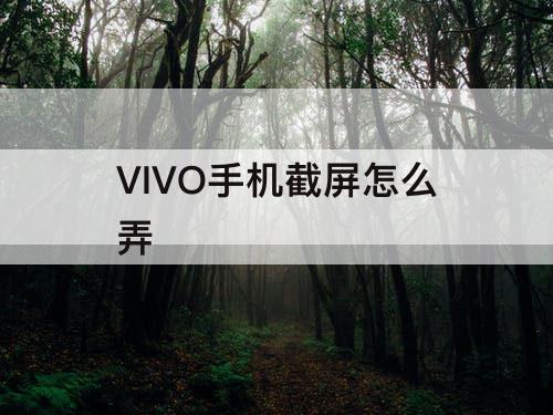 VIVO手机截屏怎么弄