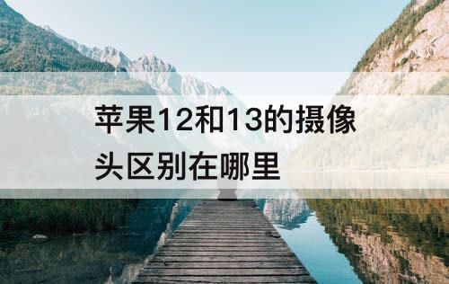 苹果12和13的摄像头区别在哪里