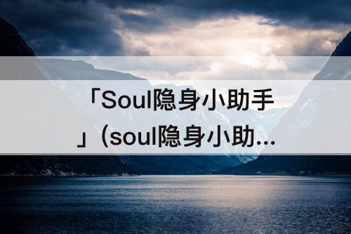 「Soul隐身小助手」(soul隐身小助手怎么发瞬间)