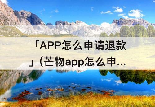 「APP怎么申请退款」(芒物app怎么申请退款)