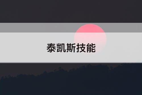 泰凯斯技能