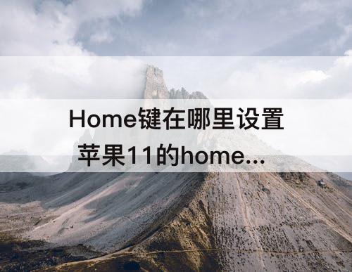 Home键在哪里设置 苹果11的home键在哪里设置