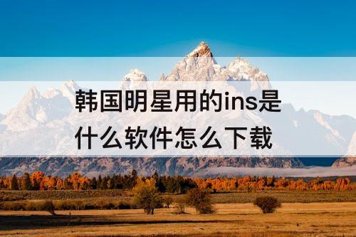 韩国明星用的ins是什么软件怎么下载