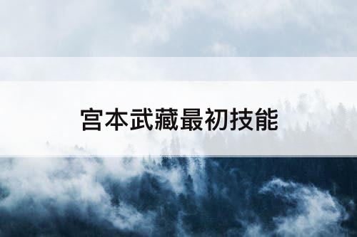 宫本武藏最初技能