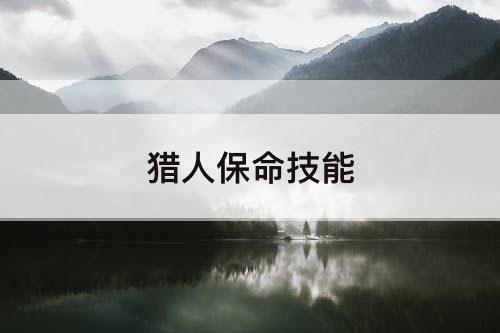 猎人保命技能