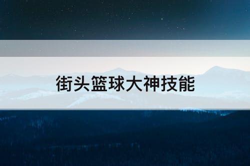 街头篮球大神技能